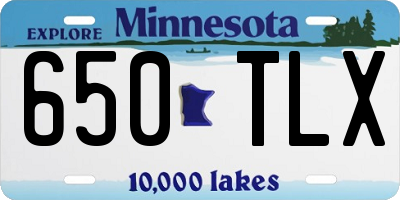 MN license plate 650TLX