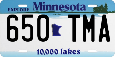 MN license plate 650TMA