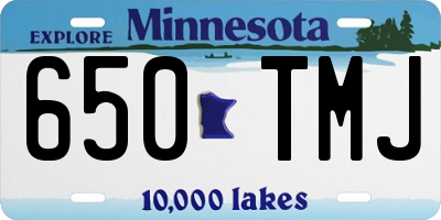 MN license plate 650TMJ