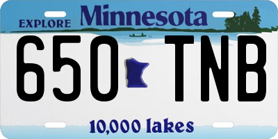 MN license plate 650TNB