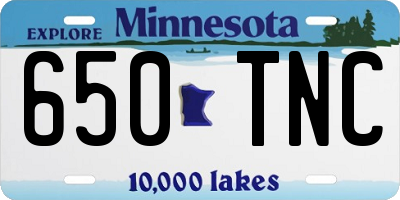 MN license plate 650TNC