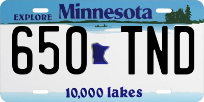MN license plate 650TND