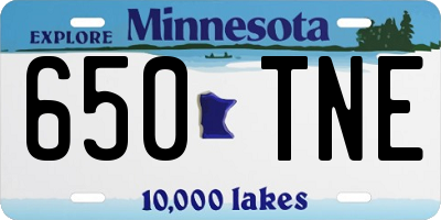 MN license plate 650TNE
