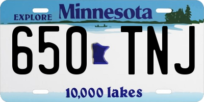 MN license plate 650TNJ