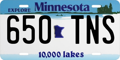 MN license plate 650TNS
