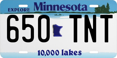 MN license plate 650TNT