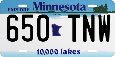 MN license plate 650TNW