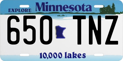 MN license plate 650TNZ