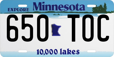 MN license plate 650TOC