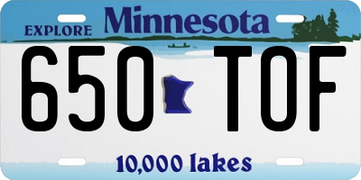 MN license plate 650TOF