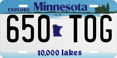 MN license plate 650TOG