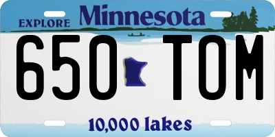 MN license plate 650TOM
