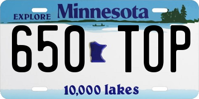 MN license plate 650TOP