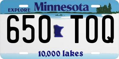 MN license plate 650TOQ