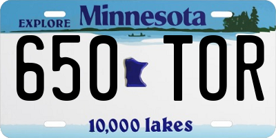 MN license plate 650TOR