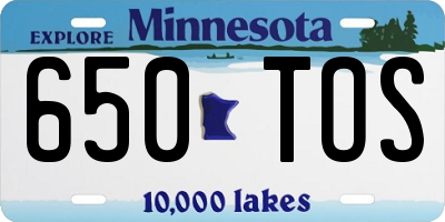 MN license plate 650TOS