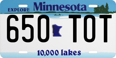 MN license plate 650TOT