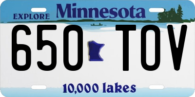 MN license plate 650TOV