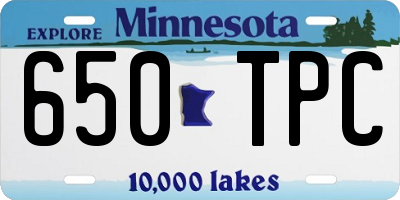 MN license plate 650TPC