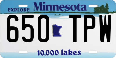MN license plate 650TPW
