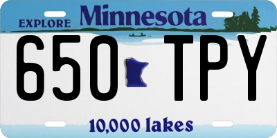 MN license plate 650TPY