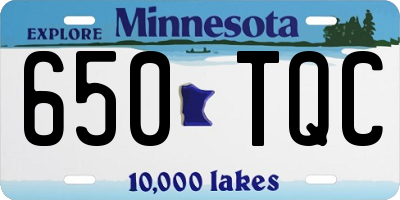 MN license plate 650TQC