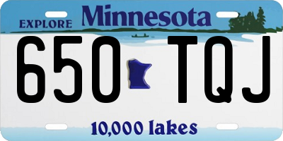 MN license plate 650TQJ