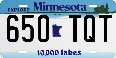 MN license plate 650TQT