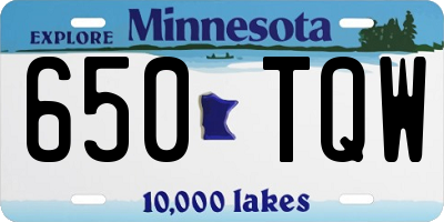 MN license plate 650TQW