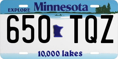 MN license plate 650TQZ