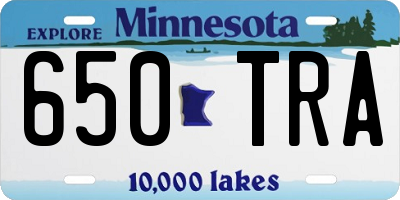 MN license plate 650TRA