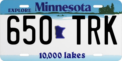 MN license plate 650TRK