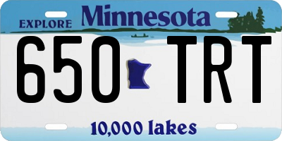 MN license plate 650TRT