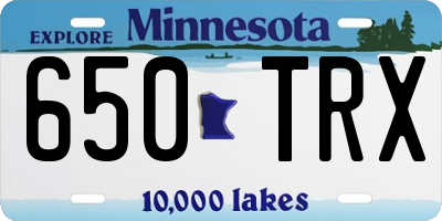 MN license plate 650TRX