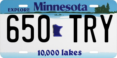 MN license plate 650TRY