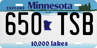 MN license plate 650TSB