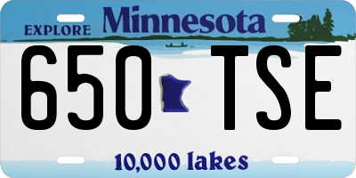 MN license plate 650TSE