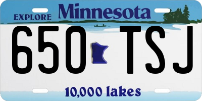 MN license plate 650TSJ