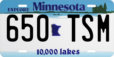 MN license plate 650TSM