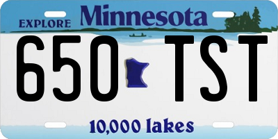 MN license plate 650TST