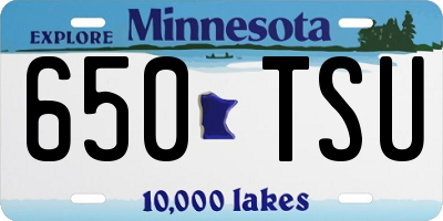 MN license plate 650TSU