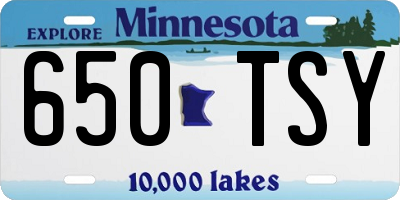 MN license plate 650TSY