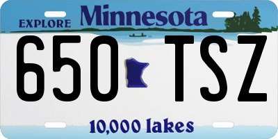 MN license plate 650TSZ