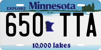 MN license plate 650TTA