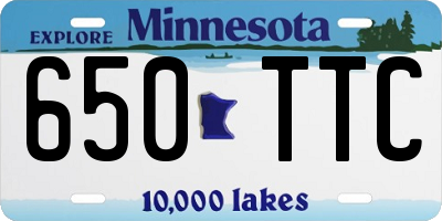 MN license plate 650TTC