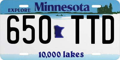 MN license plate 650TTD