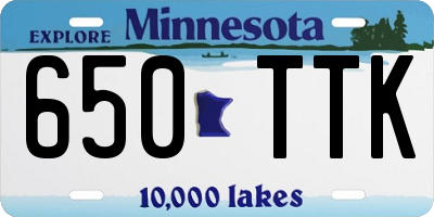 MN license plate 650TTK