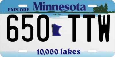 MN license plate 650TTW