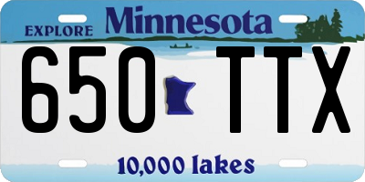 MN license plate 650TTX