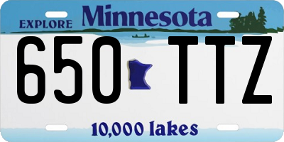 MN license plate 650TTZ